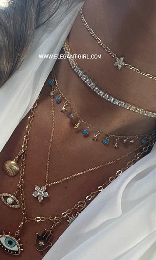 FULL DIAMOND TRI COLOR TENNIS  CHOKER