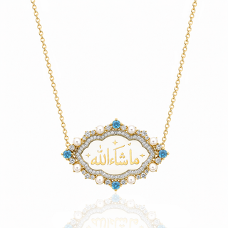 White Lumière Mashallah Necklace