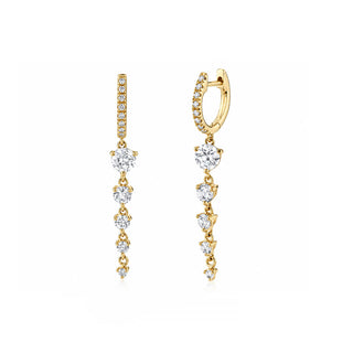 Multi Sparkle Solitaire Hoop Earring - ELEGANT GIRLS