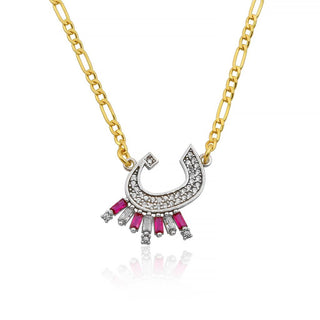 SPECIAL ARABIC LETTERS RUBY BAGUETTE NECKLACE