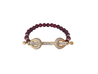 THE POWER RED AGATE  BAGUETTE BRACELET