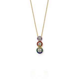 Rainbow Trinity Halo Necklace - ELEGANT GIRLS