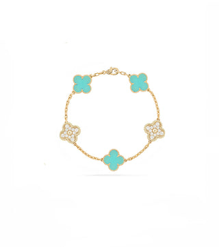GOLD DIAMOND TIFFANY 5 FLOWER BRACELET