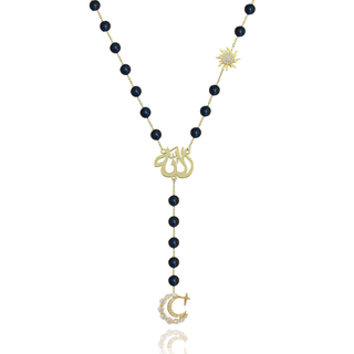 COLORS STONE SUN MOON ALLAH LONG NECKLACE