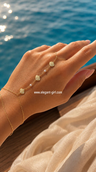 ✨ Seashell Pearl Hand Chain