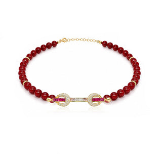 THE POWER RED OMBREH BAGUETTE CHOKER
