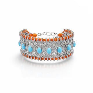 ORANGE TURQUOISE STONES BRACELET