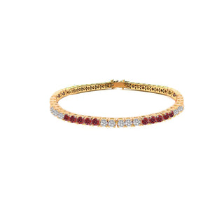 RED X WHITE GOLD TENNIS BRACELET