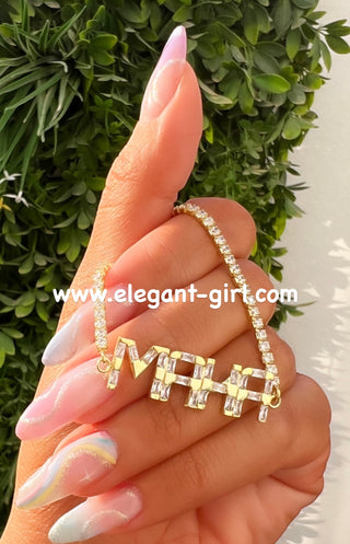 BIG BAGUETTE NAME TENNIS CHOKER