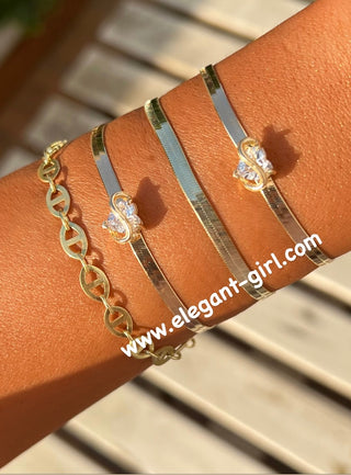 SNAKE SKIN GOLD DREAM HEART BRACELET