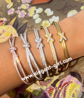 GOLD JEUX FULL DIAMOND BANGEL - ELEGANT GIRLS