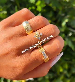GOLD ATLAS DIAMOND RING - ELEGANT GIRLS