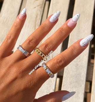 SILVER ATLAS DIAMOND RING