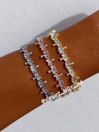 FIRE BAGUETTE MIX DIAMONDS SILVER BRACELET