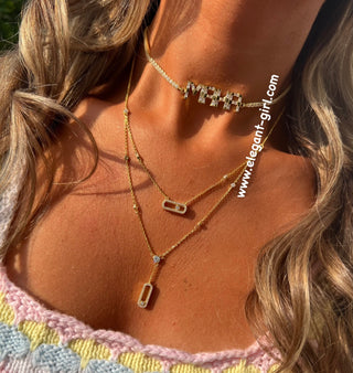 BIG BAGUETTE NAME TENNIS CHOKER