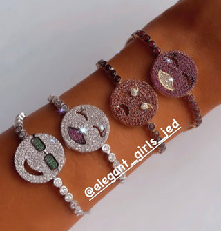 SILVER KISS EMOJI ZIP BRACELET