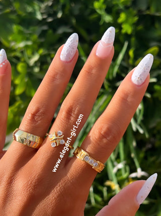 GOLD ATLAS DIAMOND RING - ELEGANT GIRLS