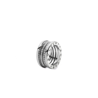 SILVER B ZERO THREE LINES DIAMOND RING