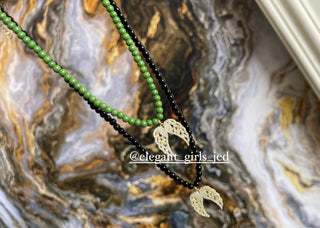 WINGS GREEN BEADS NECKLACE