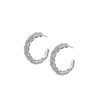 SILVER SERPENTI VIPER FULL DIAMOND EARRING
