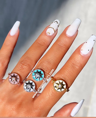 PINK ROSE DES VENTS RING