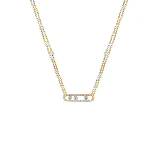 GOLD DIAMOND  GLAMAZONE SKINNY BABY MOVE NECKLACE