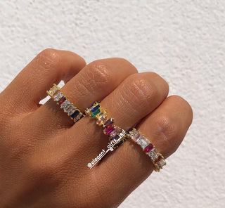 RAINBOW BAGUETTE MIX RING