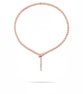 ROSE FULL DIAMOND SERPENTI NECKLACE