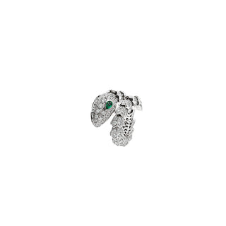 SILVER FULL SERPENTI VIPER DIAMOND RING