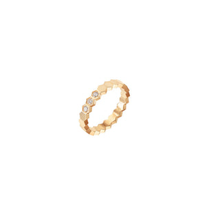 GOLD THREE DIAMOND BEE RING