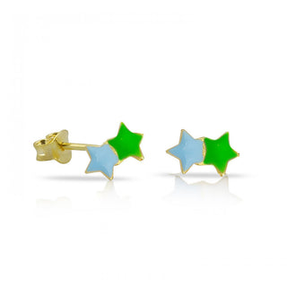 MINI STARS GREEN BLUE EARRING