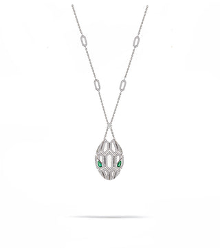 SILVER SERPENTI HEAD NECKLACE