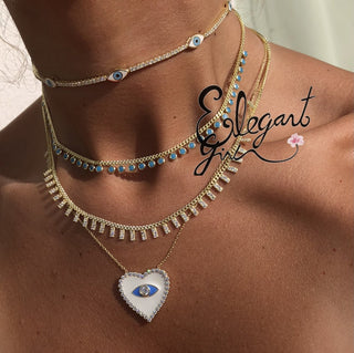 Tennis Eyes 3D choker blue