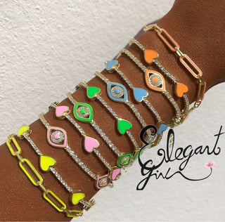 COLORS  ENAMEL LINK BRACELET