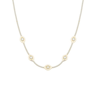 BIG EYES TENNIS CHOKER WHITE - ELEGANT GIRLS