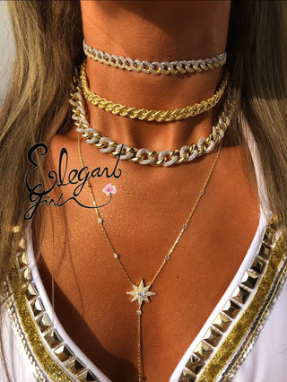 CUBAN GOLD CRAFTED CHOKER - ELEGANT GIRLS