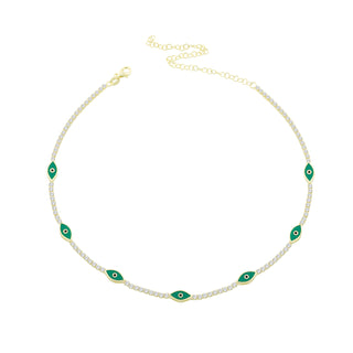 Tennis Eyes choker green - ELEGANT GIRLS