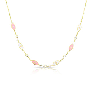 PINK X WHITE EYES CHOKER - ELEGANT GIRLS