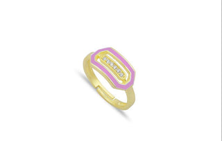 DIAMOND BAR ENAMEL RING