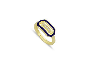 DIAMOND BAR ENAMEL RING