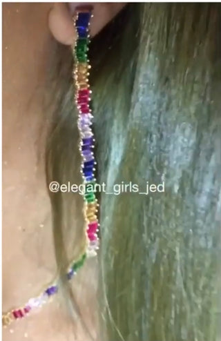 LONG RAINBOW BAGUETTE EARRING