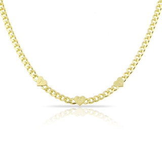 CUBAN WITH HEART LETTERS CHOKER - ELEGANT GIRLS