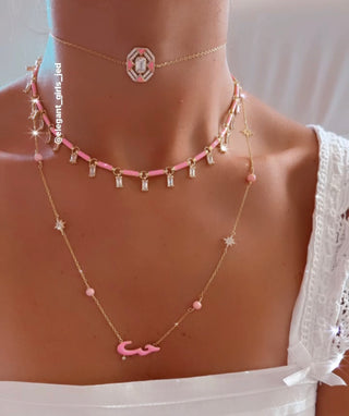 PINK DECO ART CHOKER