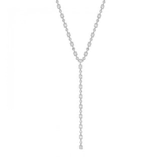 Y SHAPE LONG BAGUETTE SQUARE NECKLACE