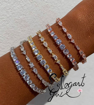 SILVER MULTI SHAPE STONES BRACELET