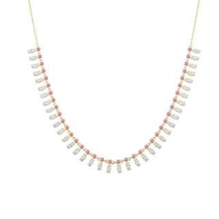 PINK BEADS MARQUISE CHOKER - ELEGANT GIRLS