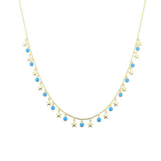 PASTEL COLORS STARS WITH BEADS NECKLACE