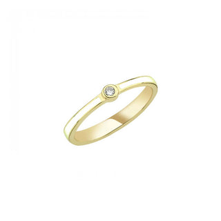 THIN ENAMEL ONE STONE RING