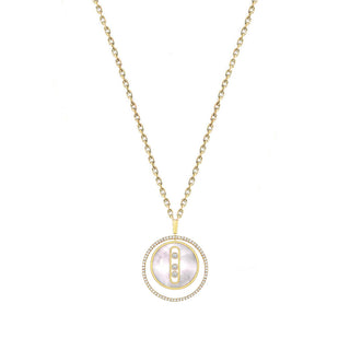 WHITE MOTHER OF PEARL LUCKY MOVE NECKLACE