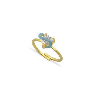 BLUE DREAM WHITE HEART RING